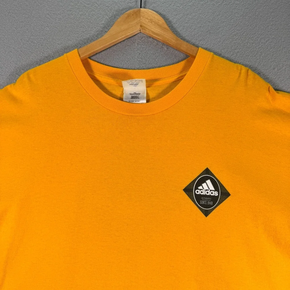 Vintage Adidas‎ Athletic Tradition T-Shirt Mens 2XL Yellow USA Graphic Comfort